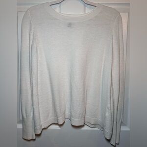 Banana Republic Women’s Crewneck CrossBack Casual Sweater- White/ Cream Size M